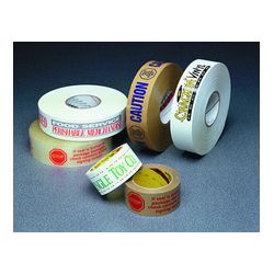 3M 375CP Scotch Custom Printed Box Sealing Tape White Red Print 72 mm x 100 m - Micro Parts & Supplies, Inc.