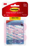 3M 17006CLR-ALT Command Mini Clear Hooks Clear Strips - Micro Parts & Supplies, Inc.