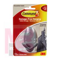 3M 17087GES Command Graphite Double Hook - Micro Parts & Supplies, Inc.