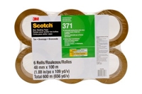 3M 371 PK6 Scotch Performance Box Sealing Tape Tan 48 mm x 100 m - Micro Parts & Supplies, Inc.