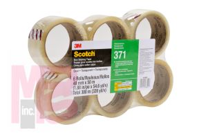 3M 371 PK6 Scotch Performance Box Sealing Tape Clear 48 mm x 50 m - Micro Parts & Supplies, Inc.