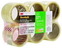 3M 371 PK6 Scotch Performance Box Sealing Tape Clear 72 mm x 50 m - Micro Parts & Supplies, Inc.