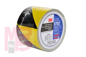 3M 5702 IW Safety Stripe Tape Black/Yellow 3 in x 36 yd 5.4 mil - Micro Parts & Supplies, Inc.