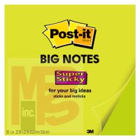 3M Post-it Super Sticky Big Notes BN22  22 in. x 22 in. (55.8 cm x 55.8 cm) Neon Green