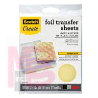 3M Scotch Create Craft Foil Transfer Sheets  FOIL10-CFT  4 in x 5 in (101 mm x 127 mm)  Gold and Silver