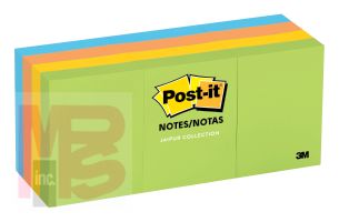 3M Post-it Notes  653-AU 1 3/8 in x 1 7/8 in (34.9 mm x 47.6 mm Jaipur colors