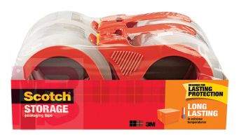 3M Scotch Long Lasting Storage Packaging Tape with dispenser  3650S-4RD 1.88 in x 38.2 yd (48 mm x 35 m)