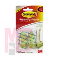 3M 17091CLR-G Command Glamorous Green Clear 2 Medium Hooks - Micro Parts & Supplies, Inc.