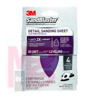 3M SandBlaster Mouse/Corner Cat Sandpaper Sheets 9671SB-ES  80 grit 4/pk