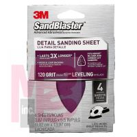 3M SandBlaster Mouse/Corner Cat Sandpaper Sheets 9672SB-ES  120 grit 4/pk