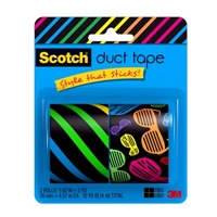 3M 905-STSG-2PK Scotch(R) Duct Tape 1.42 in x 5 yd (36 mm x 4.57 m) Neon Stripes/Neon Shades - Micro Parts & Supplies, Inc.