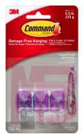 3M Command Purely Purple Small Wire Hooks with Clear Strips 17067CLR-VES