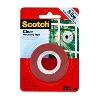 3M 410P Scotch(R) Clear Mounting Tape 1 in x 60 in x .045 in (25,4 mm x 1,51 m) - Micro Parts & Supplies, Inc.