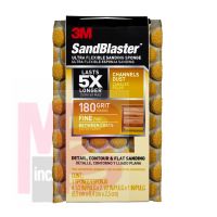 3M SandBlaster Ultra Flexible Sanding Sponge  20907-180-UFS 4.5 in x 2.5 in x 1 in 180 grit Fine 10/cs