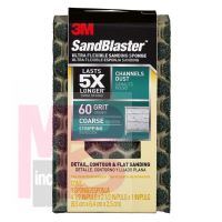 3M SandBlaster Ultra Flexible Sanding Sponge  20909-60-UFS 4.5 in x 2.5 in x 1 in 60 grit Coarse 10/cs