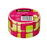 3M Scotch(R) Duct Tape 910-PTL-C, 1.88 in x 10 yd (48 mm x 9,14 m), Pink Tiles