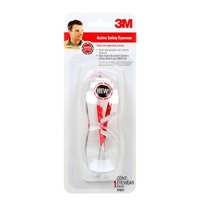 3M Active Safety Eyewear, 47021-WV6, Clear/Red Frame, Clear/Scratch Resistant Lens, 6/case