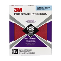 3M Pro Grade Precision Advanced Sanding Sheets 27120PGP-15 9 in x 11 in 120 grit Medium 15/pk 5 pk/case