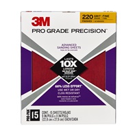 3M Pro Grade Precision Advanced Sanding Sheets 27220PGP-15 9 in x 11 in 220 grit Fine 15/pk 5 pack/case