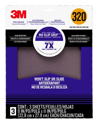 3M  25320P-G Pro Grade No-Slip Grip Advanced Sandpaper 9 x 11 320 grit - Micro Parts & Supplies, Inc.