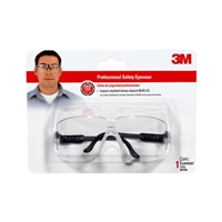 3M 90750-80025 Professional Safety Glasses Black Frame/Clear Lens - Micro Parts & Supplies, Inc.