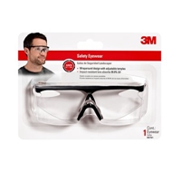 3M 90791-80025 Safety Eyewear Black Frame/Clear Wrap-Around Lens - Micro Parts & Supplies, Inc.