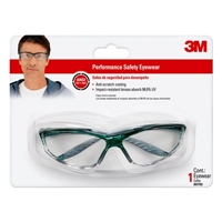 3M 90703-80025 Performance Safety Eyewear Green Frame/Clear Lens - Micro Parts & Supplies, Inc.