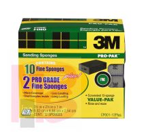 3M Sanding Sponge  CP001-12P 3.75 in x 2.62 in x 1 in Fine 12/pk 4 pks/cs