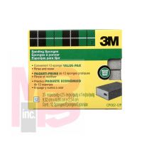 3M Sanding Sponge  CP002-12P 3.75 in x 2.62 in x 1 in Medium 12/pk 4 pks/cs