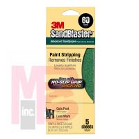 3M SandBlaster Sandpaper with NO-SLIP GRIP Backing  11060-G  3-2/3 in x 9 in  60 grit  5 sheets/pk