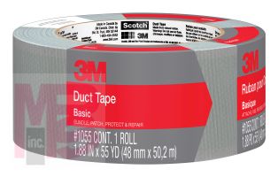 3M Basic Duct Tape 1055 1.88 in x 55 yd (47.7 mm x 50.2 m) 24 rolls/case