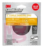 3M SandBlaster 5" 8-hole Sanding Discs 99525ES  220 grit 10-pak