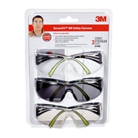 3M SF400-W-3PK SecureFit 400 Eye Protection  3 Pack: Clear + Mirror + Gray Lenses Anti Fog - Micro Parts & Supplies, Inc.