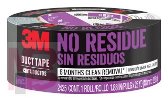 3M No Residue Duct Tape  2425-HD 1.88 in x 25 yd (48 mm x 22.8 m)