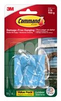 3M Command Outdoor Medium Clear Window Hooks with Clear Strips Value Pack 17091CLRAWVPES 5 Hooks 6 Strips 12 per case