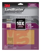 3M SandBlaster Sandpaper with NO-SLIP GRIP Backing  20120-G-4 9 in x 11 in  120-grit  4 sheets/pk