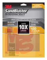 3M SandBlaster Sandpaper with NO-SLIP GRIP Backing 20400-G-4  9 in x 11 in  400-grit  4 sheets/pk