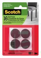 3M Scotch Round Felt Pads SP821-NA  Brown  1 in  16/pk