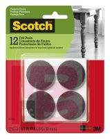 3M Scotch Round Felt Pads SP823-NA  Brown  1.5 in  12/pk