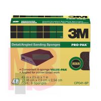 3M Sanding Angled Sponge CP041-6P  2 7/8 in x 4 7/8 in x 1 in Medium