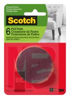 3M Scotch Round Felt Pads SP827-NA  Brown  2 in  6/pk