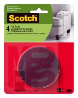 3M Scotch Round Felt Pads SP828-NA  Brown  3 in  4/pk