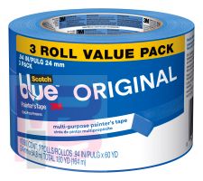 3M ScotchBlue Painter's Tape  2090-24EC-3PK .94 in x 60 yd (24 mm x 54.8 m)