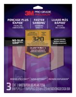 3M Pro Grade Precision Faster Sanding Sanding Sheets 320 grit X-Fine  26320TRI-3 9 in x 11 in 3/pk