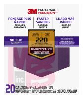 3M Pro Grade Precision Faster Sanding Sanding Sheets 220 grit Fine  27220TRI-20 9 in x 11 in 20/pk