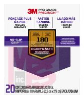 3M Pro Grade Precision Faster Sanding Sanding Sheets 180 grit Fine  27180TRI-20 9 in x 11 in 20/pk