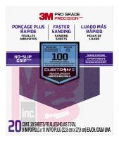 3M Pro Grade Precision Faster Sanding Sanding Sheets 100 grit Medium  27100TRI-20 9 in x 11 in 20/pk