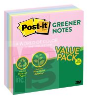 3M Post-it Greener Notes 654RP-24AP  3 in x 3 in (76 mm x 76 mm) Helsinki colors