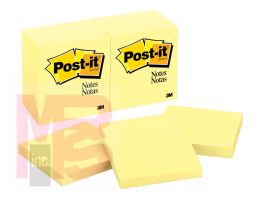 3M Post-it Notes 654 3 in x 3 in (7.62 cm x 7.62 cm) Canary Yellow