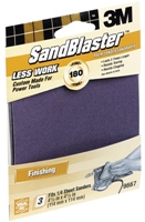 3M 9667 SandBlaster Adhesive Backed Palm Sander Sheets Gold  180g 4.5 in x 4.5 in  - Micro Parts & Supplies, Inc.